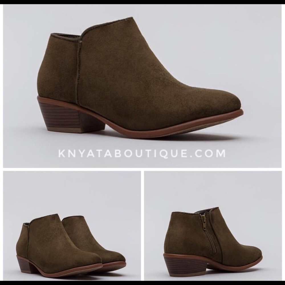 Olive Ankle Bootie